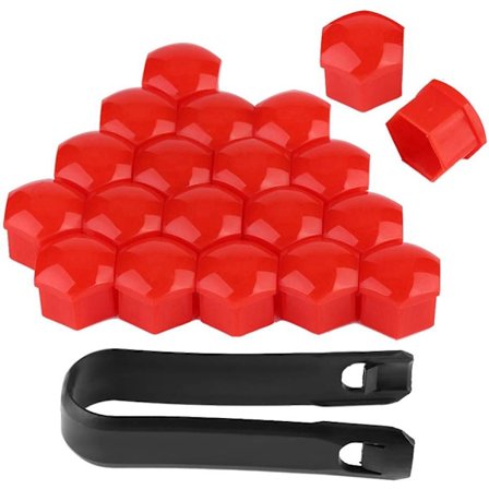 Hjulmutterdeksel Dekk Skruebeskytter Deksel (Rød), 20 stk 17mm Bil H