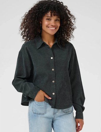 Kaffe Kavera Button Shirt - Khaki green - 34