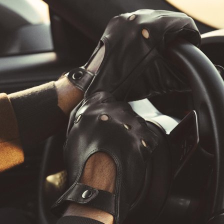 Guantes de cuero de oveja para conducir - Compatibles con pantallas táctiles - Negros Jeremiah para hombres - Guantes de conducir