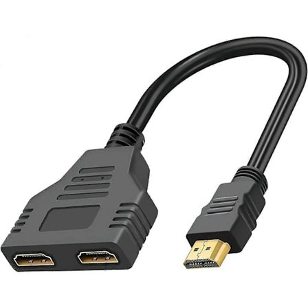 HDMI-jakaja, HDMI-uros – kaksi HDMI-naarasta -kopiointiadapterikaapeli, HDMI-urosjakaja-muunninadapteri, nopea Ultra HD HDMI-jakajakaapeli