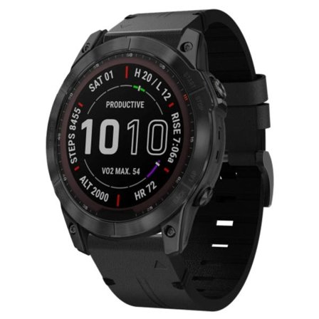 För Garmin Fenix ​​7X 26mm läder stålspänne watch