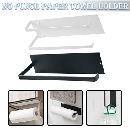 1 kpl hiiliteräksinen paperipyyhepidike, itseliimautuva kaapin alle paperirullapidike Keittiön kylpyhuonetarvikkeet