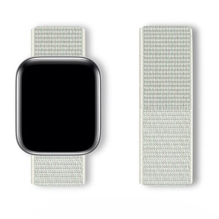 Sport Loop armband till Apple Watch 42/44/45/46/49 mm i ventilerande nylon - Vit