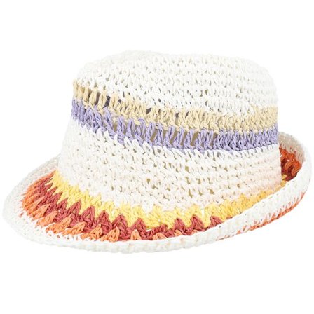 Seeberger - Vit trilby Hatt - Paper Straw Crochet White/Lilac/Yellow/Red/Orange Trilby @ Hatstore