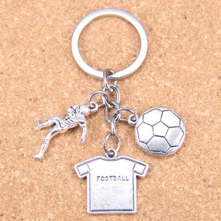 DIY Nøglering 3D Fodboldspiller Sportstøj Sko Vedhæng Nøglering