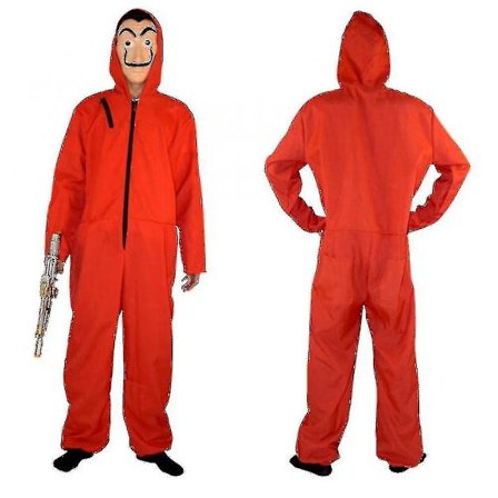 Lasten Salvador Dali La Casa -asu Money Heist Jumpsuit + kasvot Cosplay-1