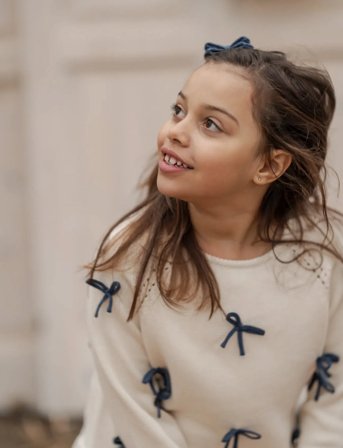 Hanevild More Bows Sweater - Cream - 110