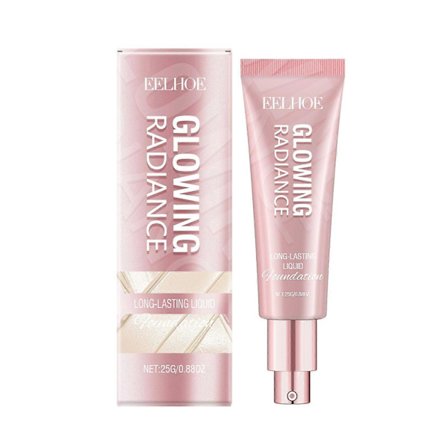 Glow Radiance Foundation Lett Glødende Foundation Langvarig Oljekontroll og Naturlig Skinnende Foundation Fuktighetsgivende og Lysnende Sminke 