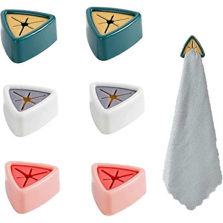 6 pcs Towel Holder, 3 Colors, Self Adhesive, No Drilling