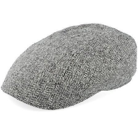 Stetson - Svart flatcap Keps - Driver Silk Black Herringbone Flat Cap @ Hatstore