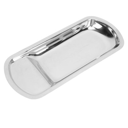 Serveringsfad i rustfrit stål, hygiejnisk, let at rengøre, kompakt, alsidigt serveringsværktøj til hjemmefest, rektangelform