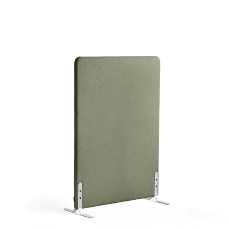 Raumtrenner ZONE, 1360 x 1000 x 46 mm, Stoff Rivet, weiße Beine, grünblau