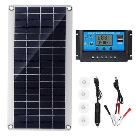 10w Flexibel Solpanel Solceller För Bil Husbil Båt Hem Tak Van Camping Solbatteri, 40a Solar