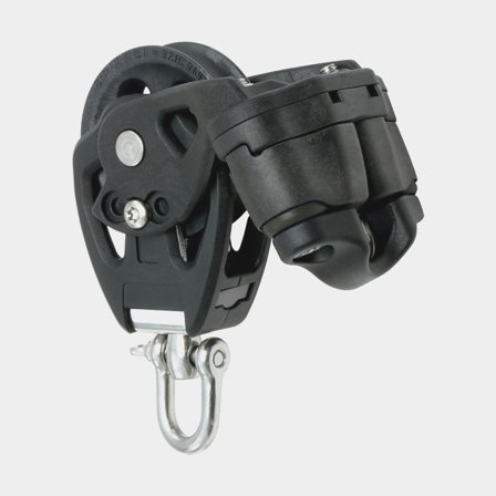 Moitão simples com manilha Seldén PBB 50, giratório, de deslizamento, com mordedor, para cabos Ø8 - 12 mm