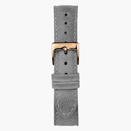 Lederarmband Grau - Roségold - 40mm/42mm
