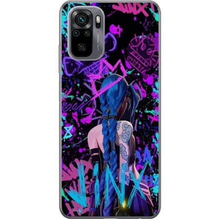 Kompatibelt Mobildeksel til Xiaomi Xiaomi Redmi Note 10 Fargerik graffitiillustrasjon med en karakter med blått hår i en bygatekunststil