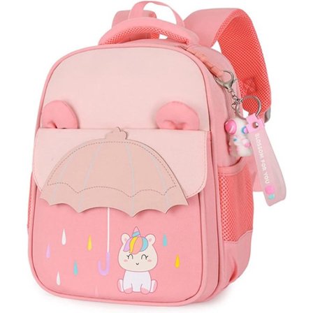 bag-Barnesekk - Lett Rosa Vanntett Nylon Ryggsekk - Lett, Slitesterk og Vanntett