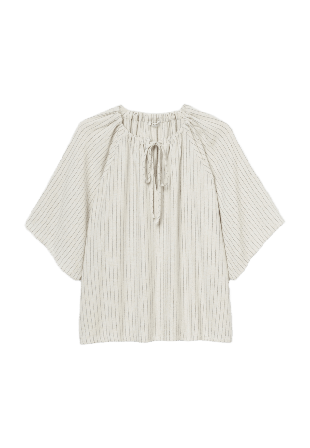 Wera Blus med knytband BLUE Blusar Flerfärgad 34