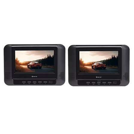 Denver MTW-793 kannettava DVD-soitin – Kaksi 7" LCD-näyttöä ja 12 V autosovitin