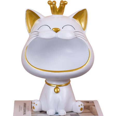 Naurava Kissan Hahmo Veistos, Suuaukkoinen Kissan Säilytyslaatikko, Onnenkissan Veistos, Onnenkissan Säilytyslaatikko, Korupaikka