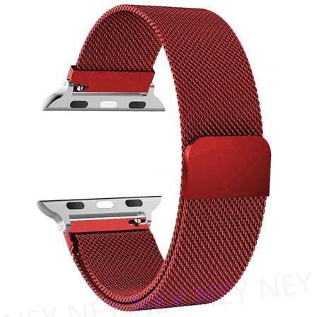 Milanese Loop för apple watch Band 44mm Ultra 2 49mm 45mm 41mm 40mm Metallarmband för apple watch Remserie 9 8 7 6 5 4 SE Red 16 38mm 40mm 41mm