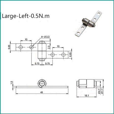 360 graders vridmomentgångjärn Litet metalldämpande gångjärn 11 11
