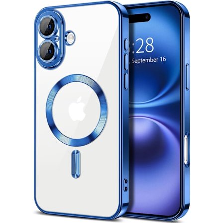 iPhone 17 Deksel – Metallisk Deksel med Magnetisk Kompatibilitet, Slank Design - Blå Blå blå
