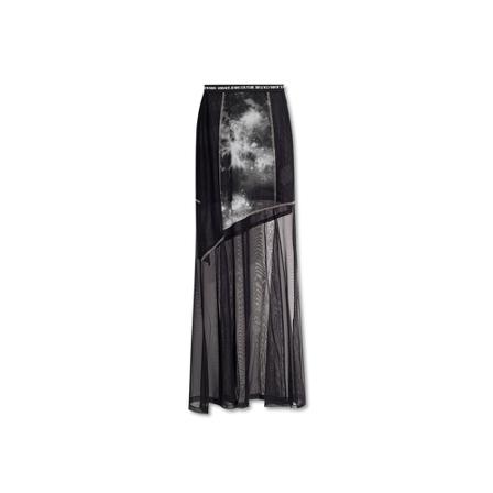 Versace Jeans Couture, Semi-sheer skirt Zwart, Dames, Maat:XS