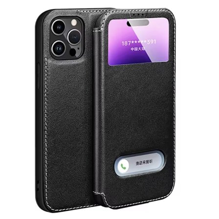 iPhone 16 Pro Max - Tidlöst Skalskydd i Läder & TPU