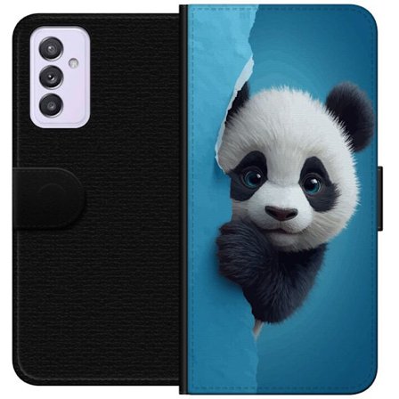 Kompatibelt Plånboksfodral till Samsung Samsung Galaxy A82 5G Söt panda som tittar fram genom papper i mjuk 3D-illustration