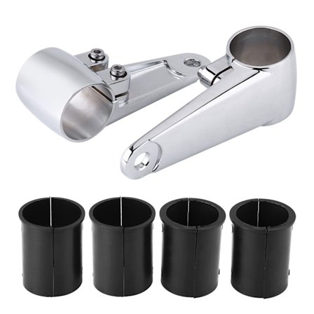 2st krom motorcykelstrålkastare sidomontering framgaffelfäste för 35 mm-41 mm gaffelrör