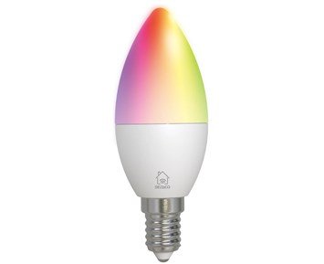 Deltaco-Smart E14 RGB, WiFi, 4,9W, C37, dimbar-Dimbar smart LED-lampe med RGB-farger-Smart home-Glødepærer