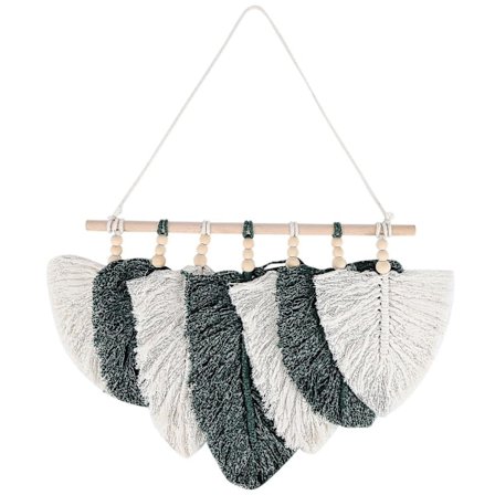 Studioklær Hjemmefotografering Rekvisitter Gave Boho Dekorasjon Makrame Blad Fjær Veggteppe Hode