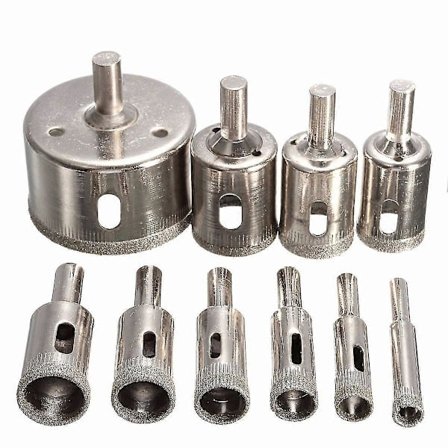 Diamantbelagt HSS bor sæt til elværktøj, til fliser, marmor, glas, keramik, hulsav, 3mm-50mm, 10 stk