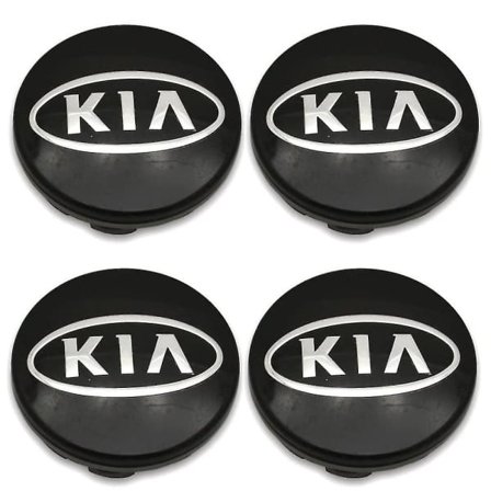 Sorte Kia hjulkapsler 60mm 4 stk. til picanto, rio, forte, ev, soul, ceed