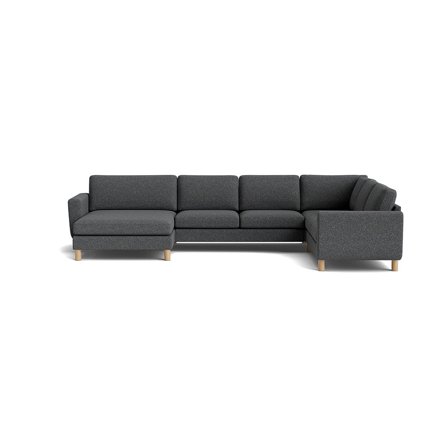 Haven U-Form Sofa, wendbar, Puente Grau/Blau, moderner Stil, 86cm Höhe, großzügige Wohnlandschaft, gemütliche Eckcouch, zeitloses Design.