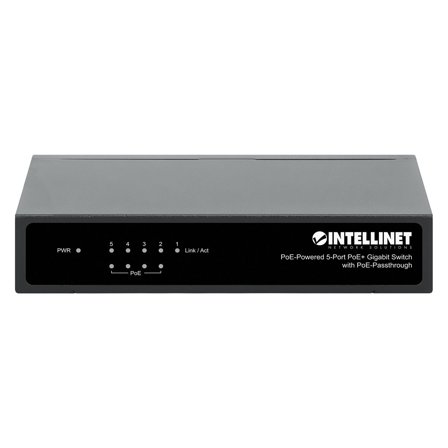 INTELLINET Gigabit switch 5x 10/100/1000 PoE/PoE+ (1x PD PoE, 4x PSE PoE) 26/68W
