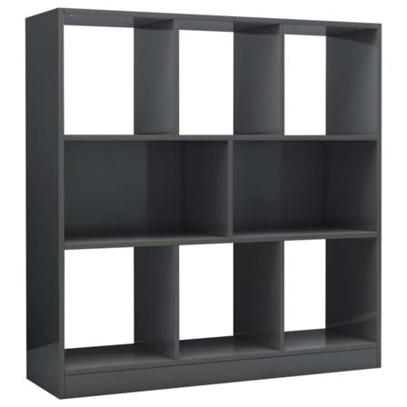 Vidaxl Bokhylla Grå Högglans 97,5x29,5x100 Cm Konstruerat Trä Grå