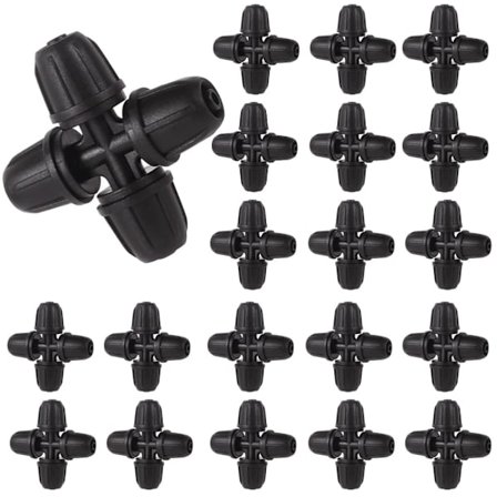 20-pack 1/4 tums bevattningskopplingar – låst 4-vägs koppling för 6 mm droppslang_OF