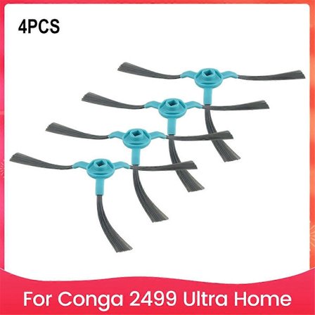 4-pack Sidoborstar för sopmaskin, tillbehör för 2499 Ultra Home Advanced Ersättningsrobotdammsugare, reservdelar