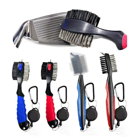 Golfklubbborste Rengöringsborste för golfspår 2-sidig golfputter wedgebollspårrengöringssats Rengöringsverktyg Golftillbehör