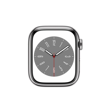 Begagnad Apple Watch Series 8 Steel Cellular (45mm) Silver Silver Milanese Loop