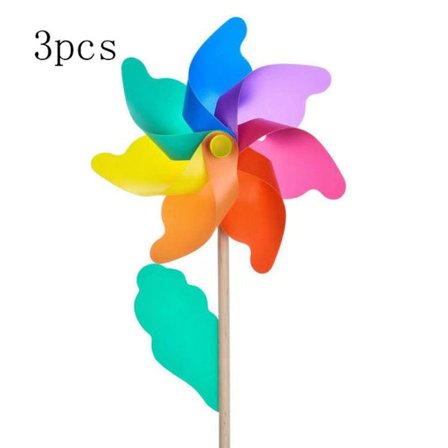 3 stk. regnbue vindmølle vindmølle kan bruges som gave til børn KLB