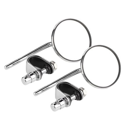 Vintage Rundt Reflekterende Modificeret Bakspejl til Motorcykel Sølv