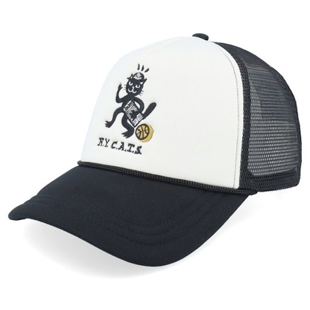 Les Deux - Blanc trucker Casquette - Bruno Foam Cap Black/Light Ivory A-Frame Trucker @ Hatstore