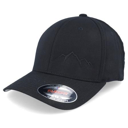 Wild Spirit - Small Mountain Black/Black Flexfit Flexfit Black Cap - @ Hatstore