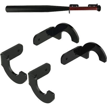 2 sett akryl baseball balltre veggmontert holder - Softball håndtak display henger rack - Horisontal baseball balltre håndtak vegg henger klips