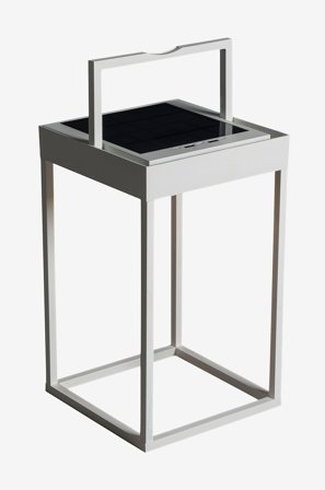 Konstsmide - Lyhty Portofino USB/aurinko, 30 cm - Valkoinen - Ladattavat valaisimet - - Homeroom