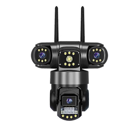 WiFi IP-kamera 3 linser Tre skärmar Utomhus CCTV Videoövervakning Auto Spårning 6MP PTZ Hem Secu