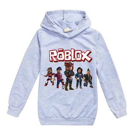 7-14 år Barn Tonåringar Roblox Luvtröjor Långärmad Hood Pullover Sweatshirt Casual Toppar Presenter Gray